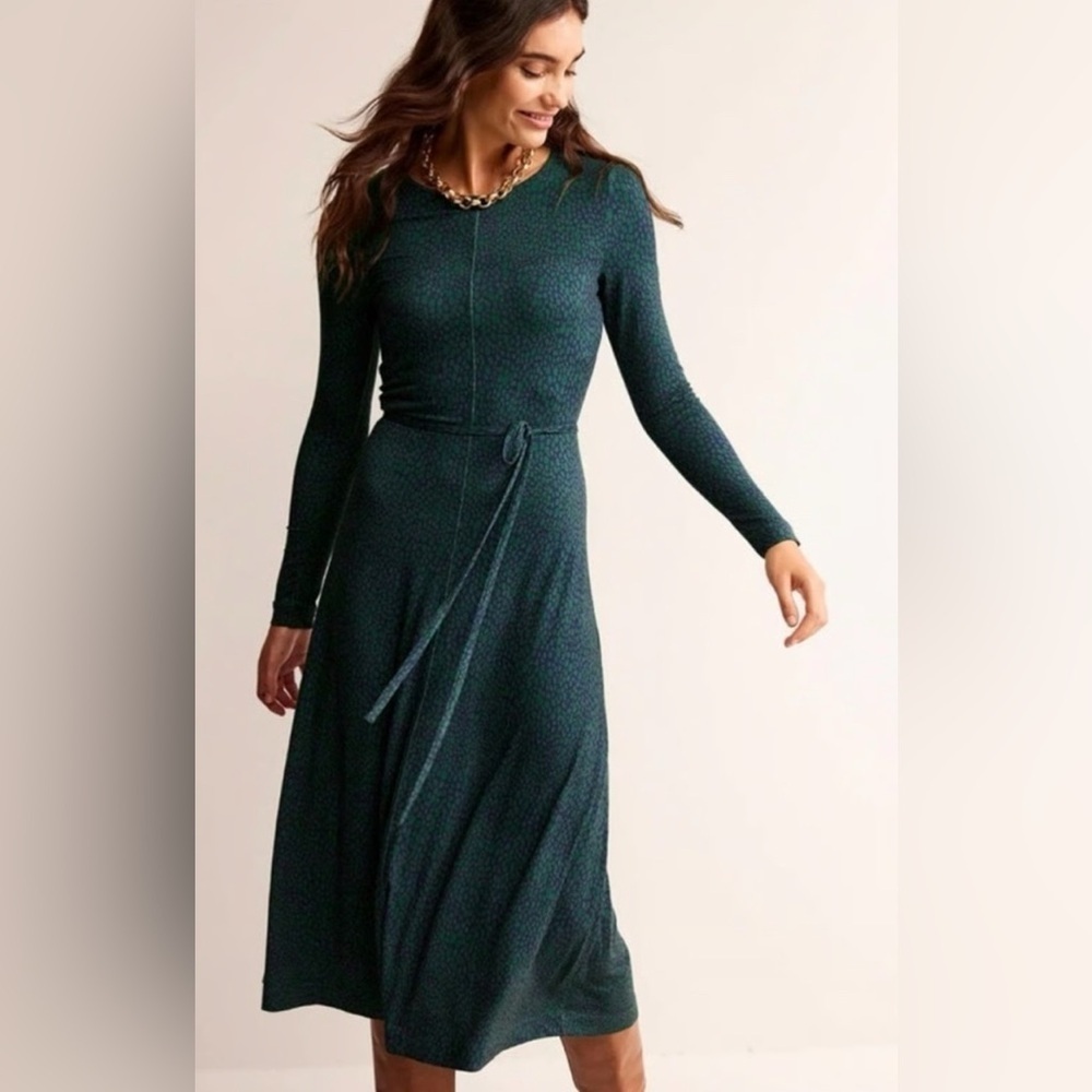 Boden Lucy Jersey Midi Dress in Green, Size 8R